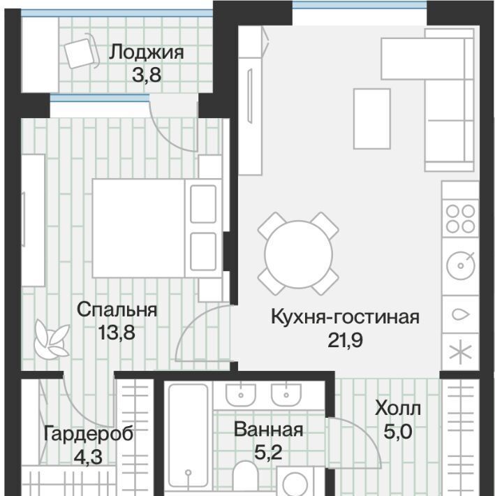 квартира г Тюмень р-н Калининский ул Ямская 1/15 ЖК «Эклипт» 159с фото 2