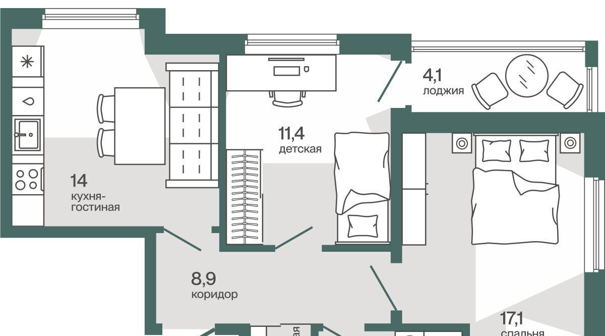 квартира г Тюмень р-н Калининский ул Игоря Комиссарова 26 фото 1