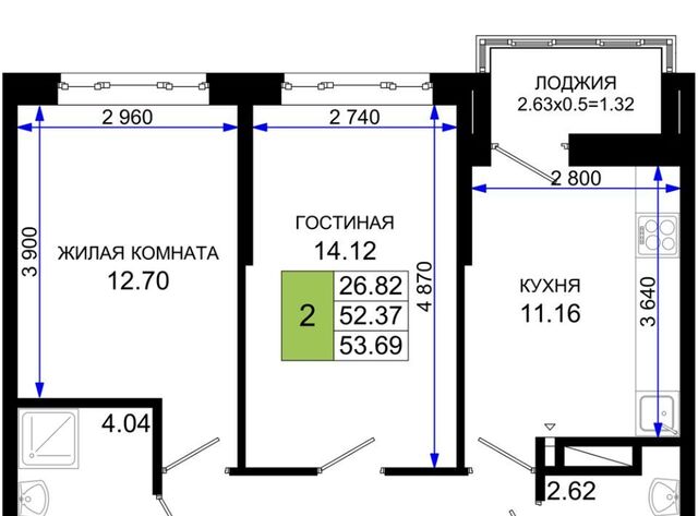 квартира р-н Октябрьский пер Элеваторный 6/3 фото