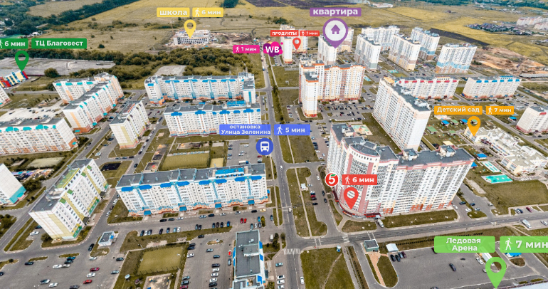 квартира г Орел ул Зеленина 16 Орловский р-н, д. Образцово фото 19