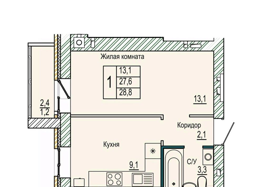 квартира г Волгоград р-н Кировский ЖК «Колизей» фото 1