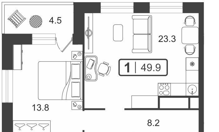 квартира г Тюмень р-н Центральный ул Мельникайте 2к/18 фото 1