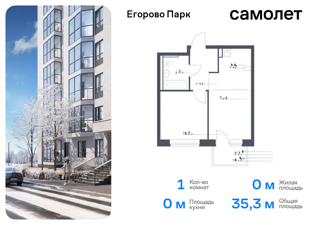 квартира городской округ Люберцы п Жилино-1 ЖК Егорово Парк Котельники, жилой комплекс Егорово Парк, к 3. 1, Новорязанское шоссе фото 1