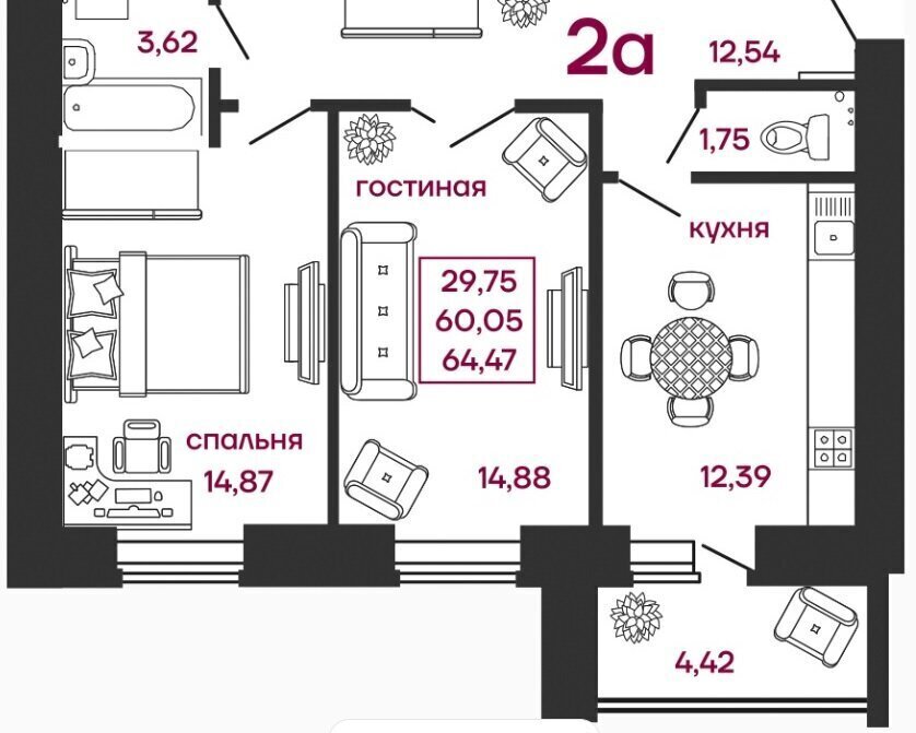 квартира р-н Пензенский с Засечное ул Соборная 1 ЖК «Весна» Засечный сельсовет фото 1