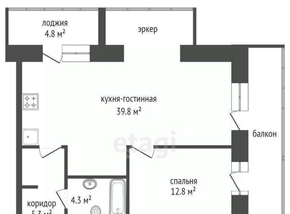 квартира г Красноярск р-н Советский ул Партизана Железняка 48к фото 22