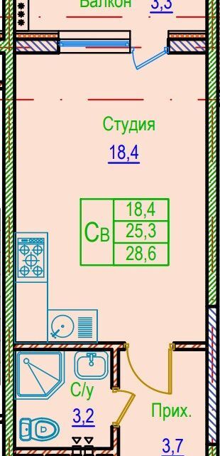 квартира г Грозный городской округ Грозный, проспект Владимира Владимировича Путина, 5 фото 2