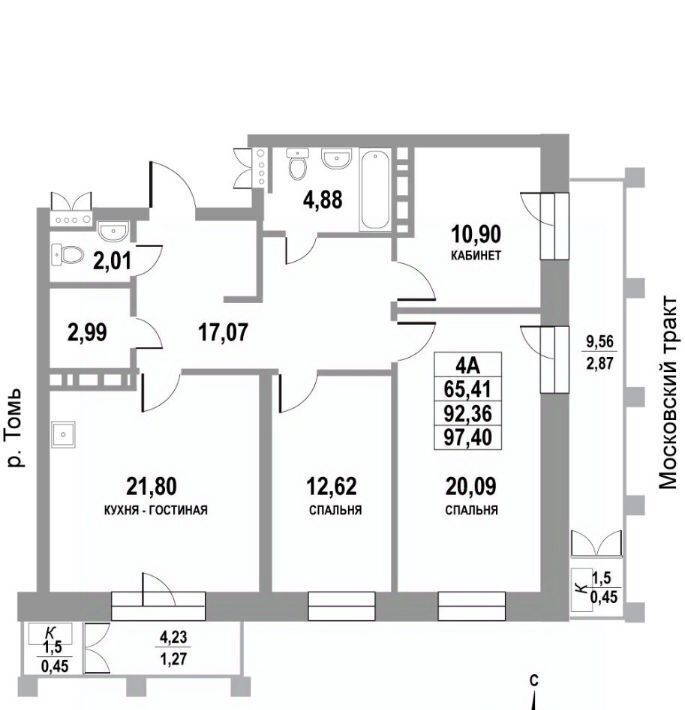 квартира г Томск р-н Кировский тракт Московский 109бк/1 фото 1