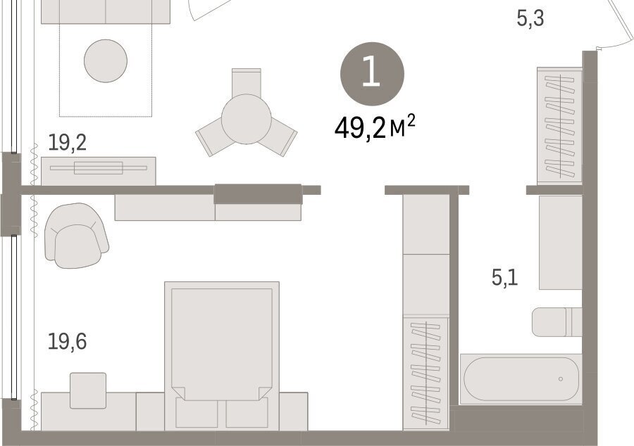 квартира г Омск Кварталы Драверта 4 Кировский АО фото 2