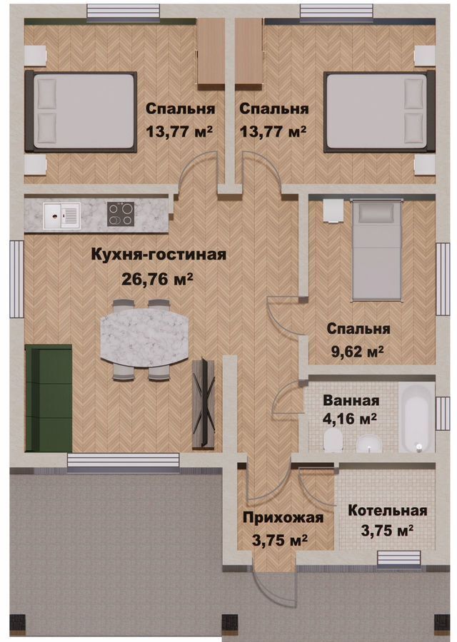 дом р-н Красноармейский п Петровский мкр Петровский 2 Курганское шоссе, 14 км, Озёрное сельское поселение, 121, Копейск фото 5