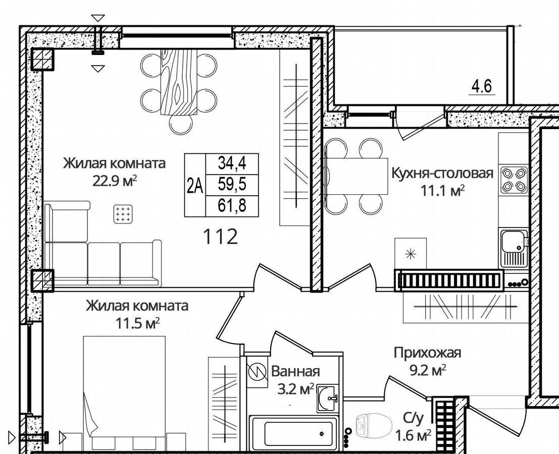 квартира р-н Псковский д Борисовичи ул Дмитрия Яковлева 6 Псков фото 1