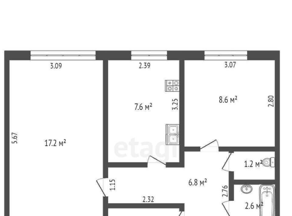 квартира г Чита п Текстильщиков р-н Черновский мкр 4-й 38 фото 22