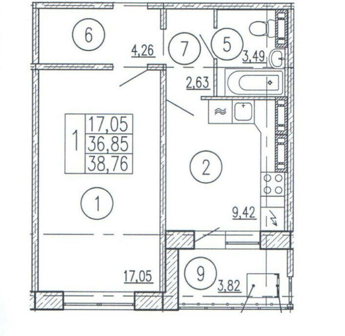 квартира г Уфа р-н Калининский ул Сельская Богородская 35 фото 12