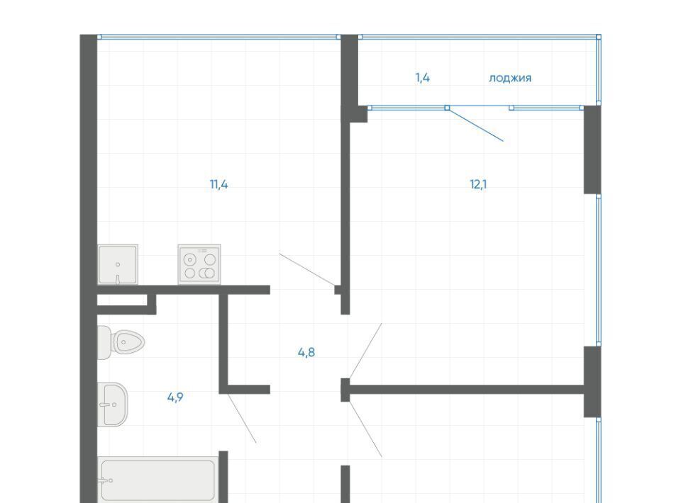 квартира г Екатеринбург Чкаловская 12-й кв-л, 6, Академический мкр фото 2