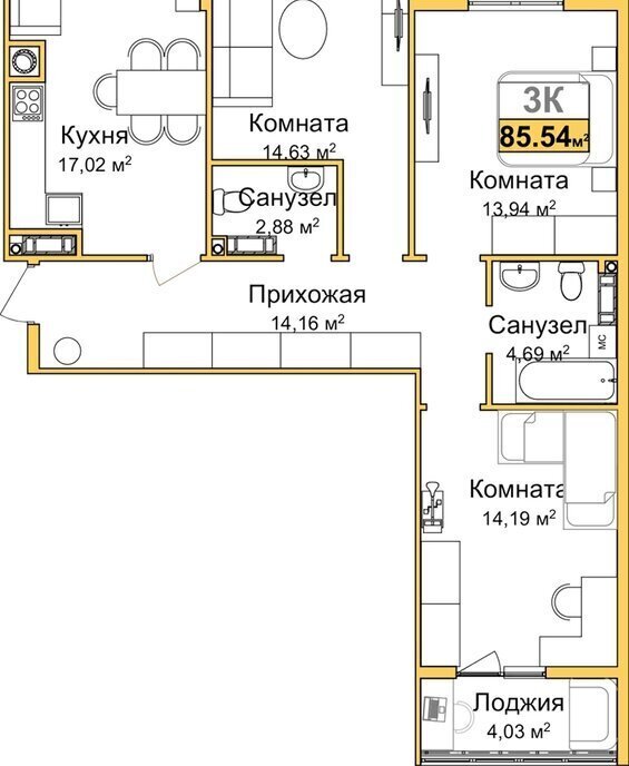 квартира г Симферополь р-н Центральный микрорайон «Город Мира» фото 1