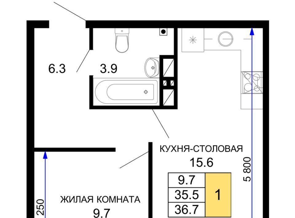 квартира г Краснодар р-н Прикубанский ЖК «Дыхание» фото 1