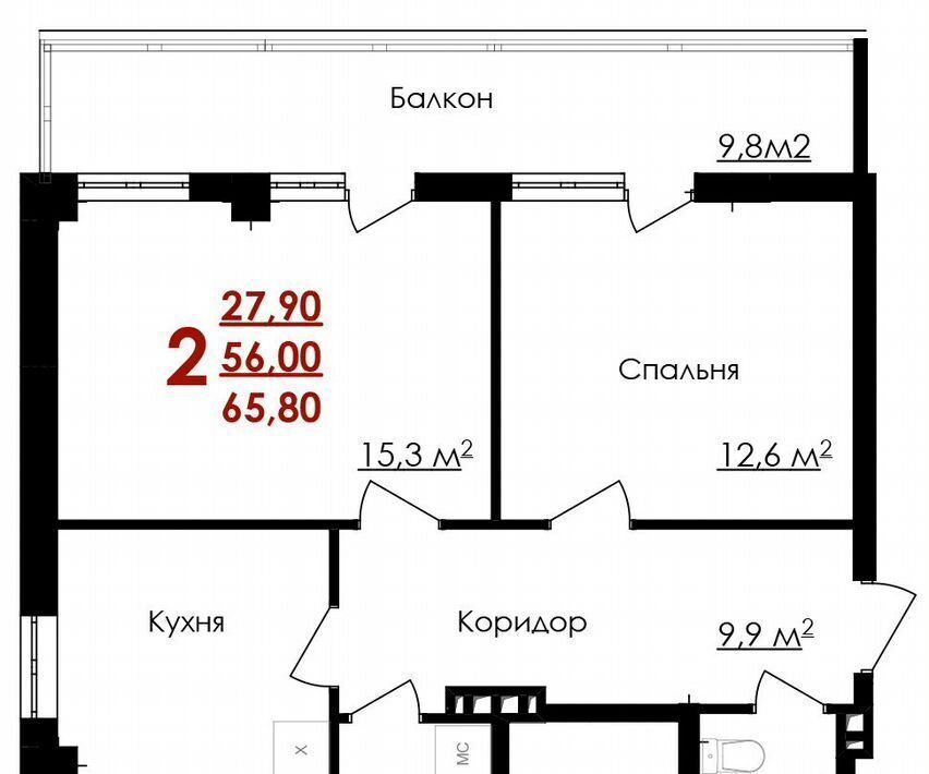 квартира г Белгород Западный ул Губкина 54 Западный округ фото 1