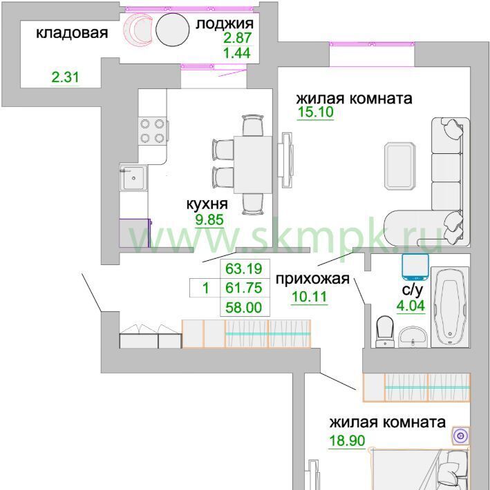квартира р-н Зеленоградский г Зеленоградск ул Тургенева 16ак/2 фото 1