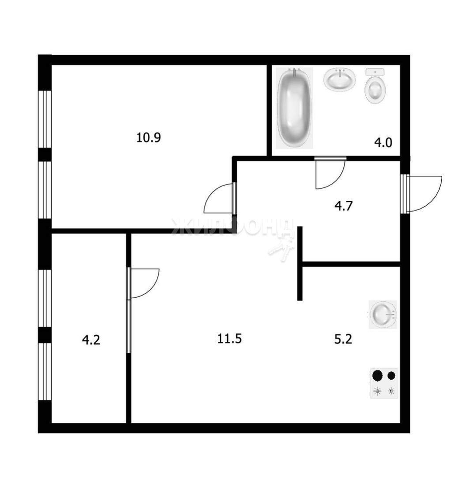 квартира р-н Новосибирский рп Краснообск 3 квартал, д. 2 фото 11