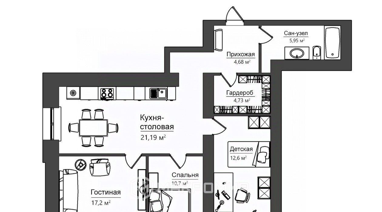 квартира г Киров р-н Ленинский ул Ленина 191к/2 фото 2