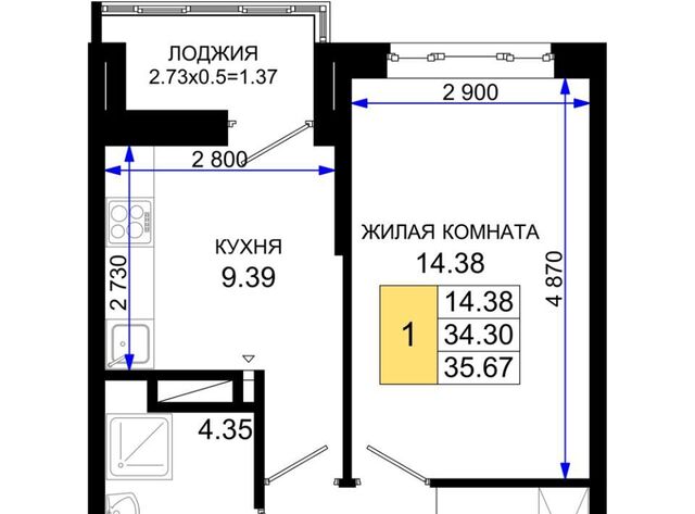 квартира р-н Октябрьский ЖК «Октябрь Парк» фото