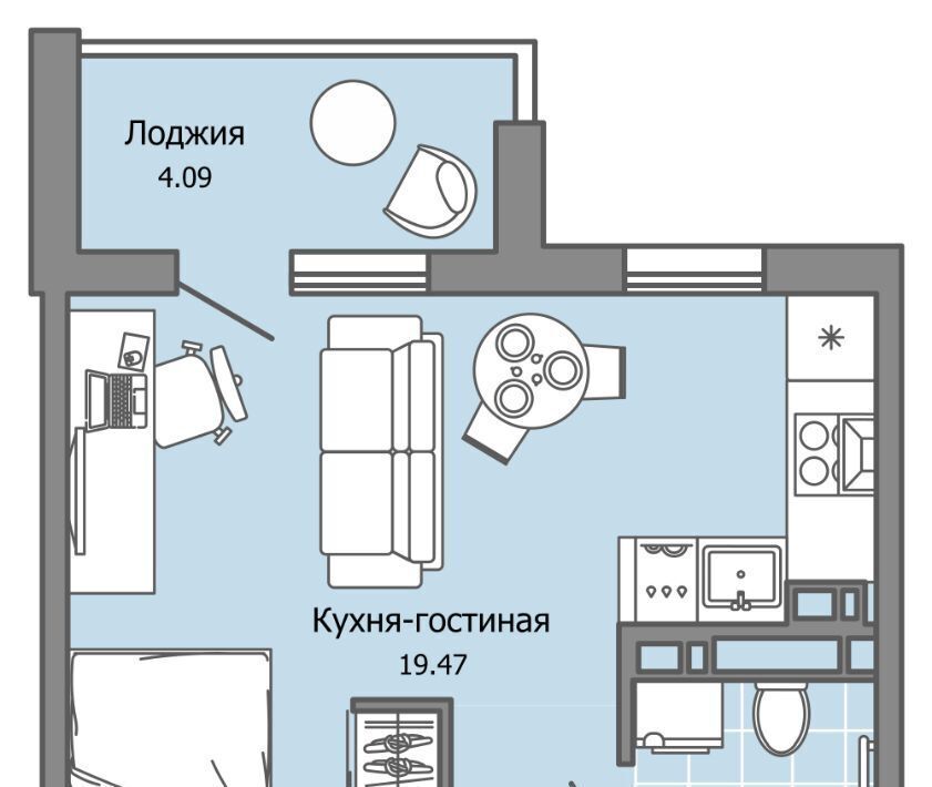 квартира г Ульяновск р-н Засвияжский Город Новаторов жилой комплекс, 2 фото 1