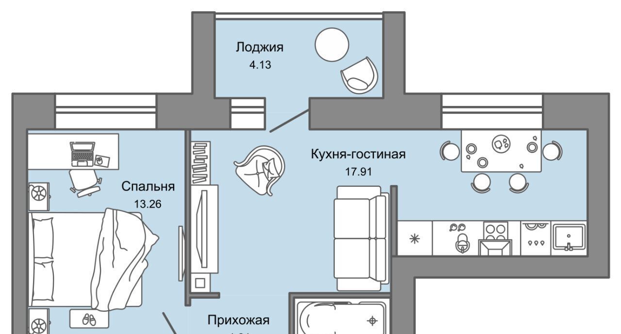 квартира г Ульяновск р-н Засвияжский Город Новаторов жилой комплекс, 1 фото 1