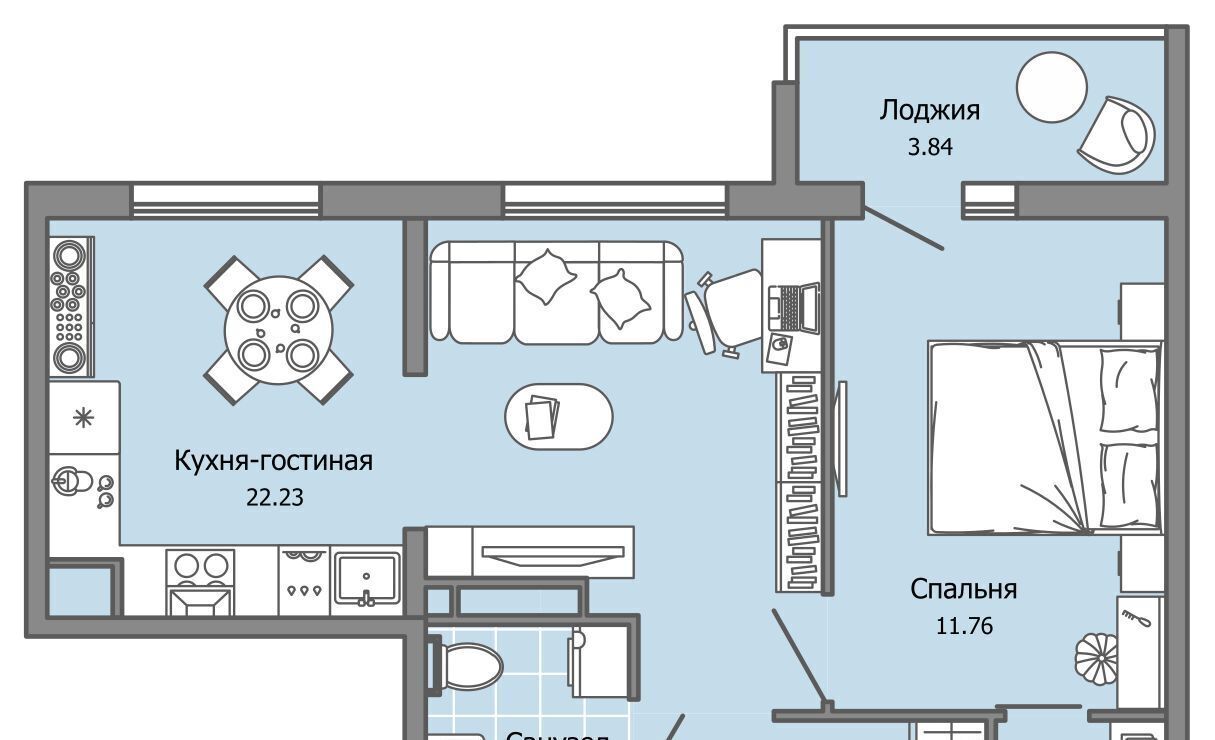 квартира г Ульяновск р-н Засвияжский микрорайон «Юго-Западный» 1 Ультраград жилой комплекс фото 1