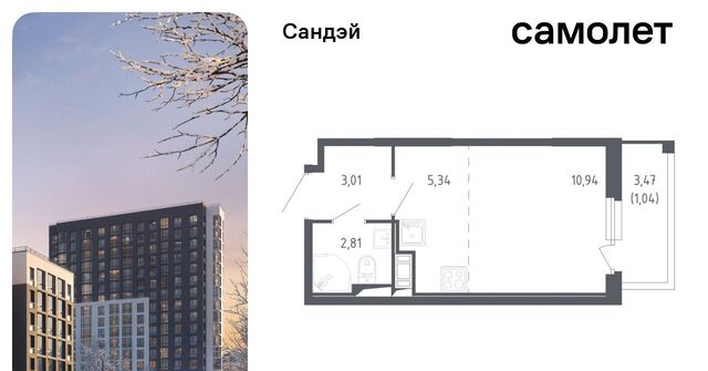 квартира метро Проспект Ветеранов ЖК «Сандэй» 7/2 фото