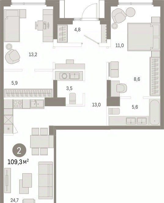 квартира г Омск р-н Кировский ул. Б. Г. Шаронова, 9 фото 2