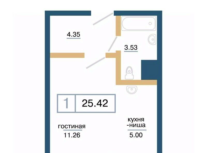 квартира г Красноярск р-н Советский микрорайон «Нанжуль-Солнечный» фото 1