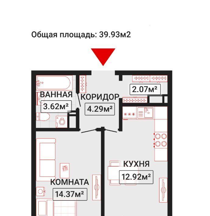 квартира г Санкт-Петербург метро Выборгская пр-кт Пискарёвский 25к/2 фото 3