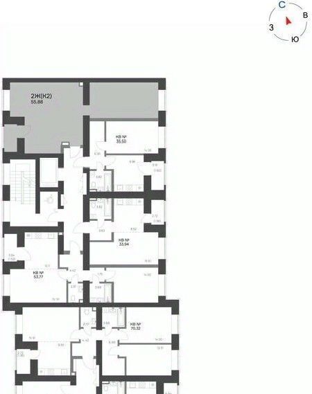 квартира р-н Нижнекамский г Нижнекамск 15-й микрорайон фото 2
