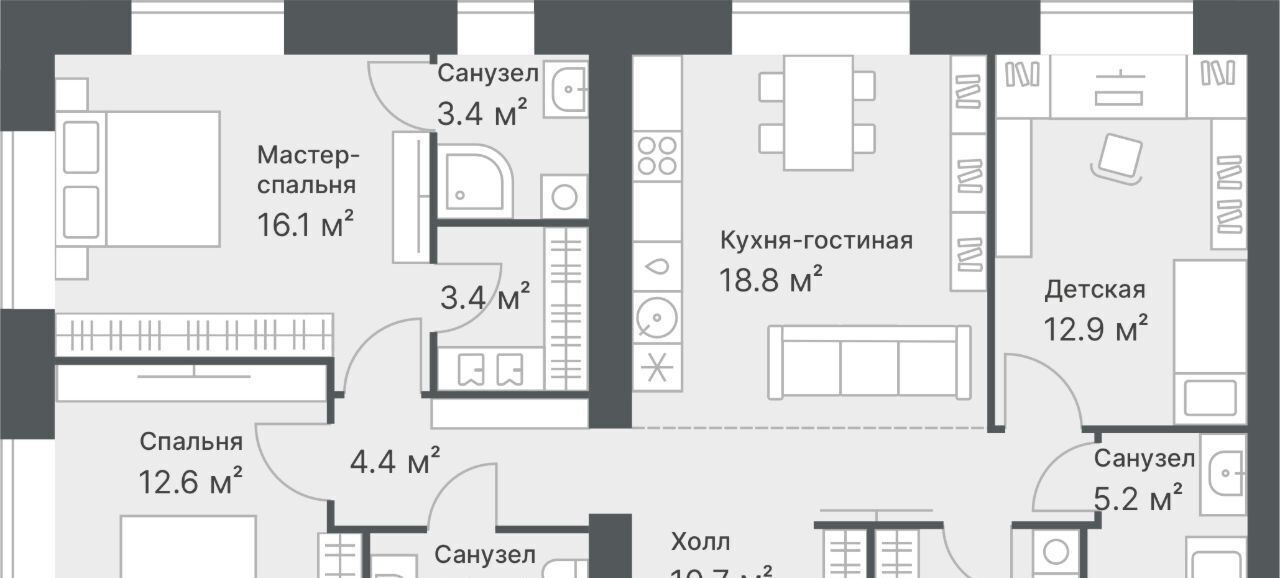 квартира г Тюмень р-н Калининский ул Кремлевская 95 фото 1