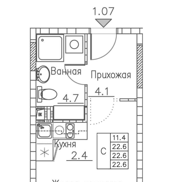 квартира г Владивосток р-н Ленинский ул Расула Гамзатова 7к/2 фото 1