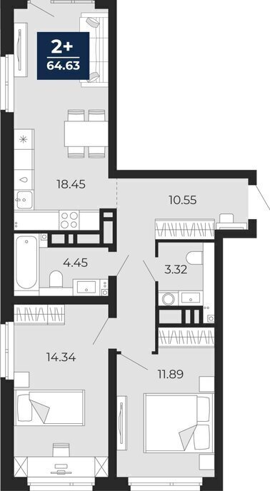 квартира г Тюмень ул Арктическая 2 фото 1