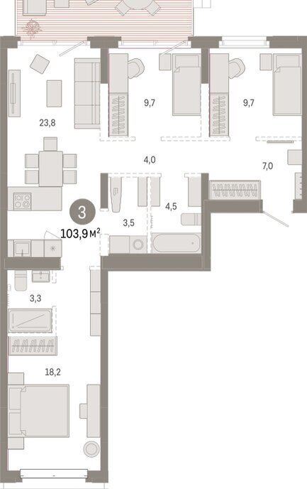 квартира г Тюмень жилой комплекс На Минской фото 2