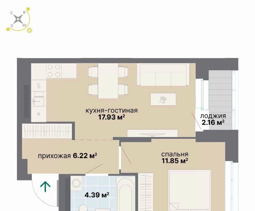 квартира г Екатеринбург Краснолесье Чкаловская ЖК «Балтийский» фото 1