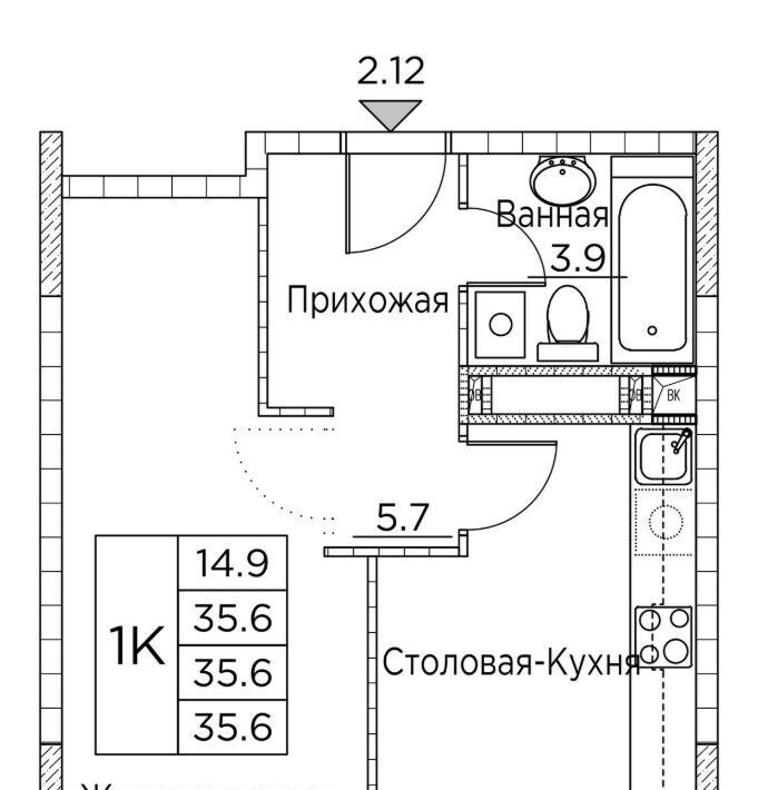 квартира г Владивосток р-н Ленинский ул Расула Гамзатова 7к/3 фото 1