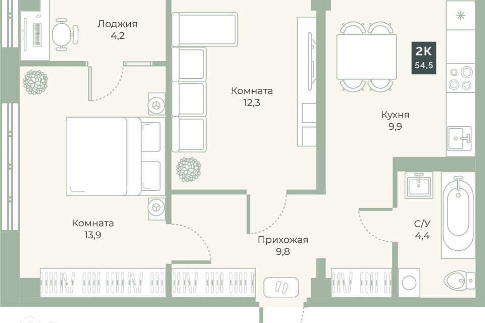 квартира г Курган ул Витебского 5 Курган городской округ фото 1