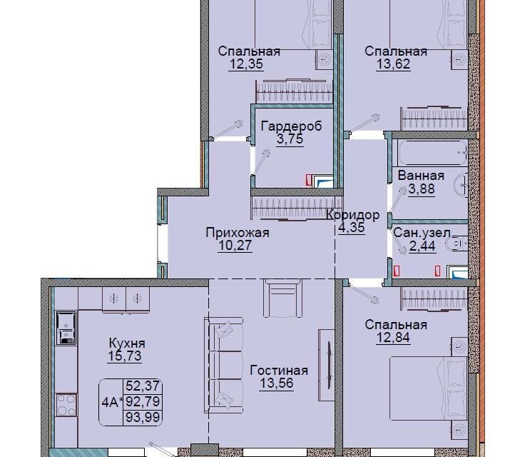 квартира г Краснодар р-н Прикубанский проезд им. Репина 3 Краснодар городской округ фото 1