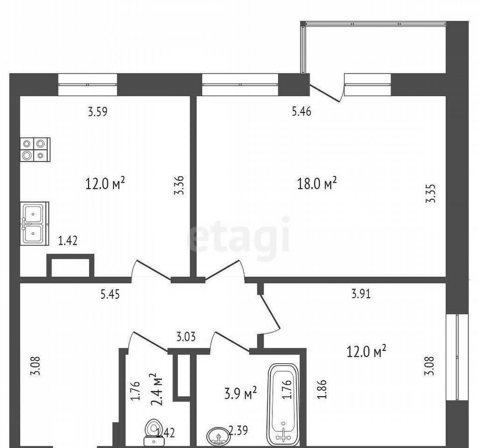 квартира г Тюмень р-н Центральный ул Газовиков 63 фото 27