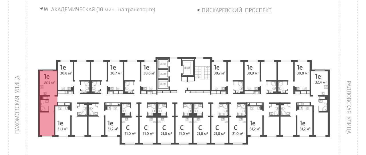 квартира г Санкт-Петербург метро Академическая ул Пахомовская 12к/2 округ Полюстрово фото 2