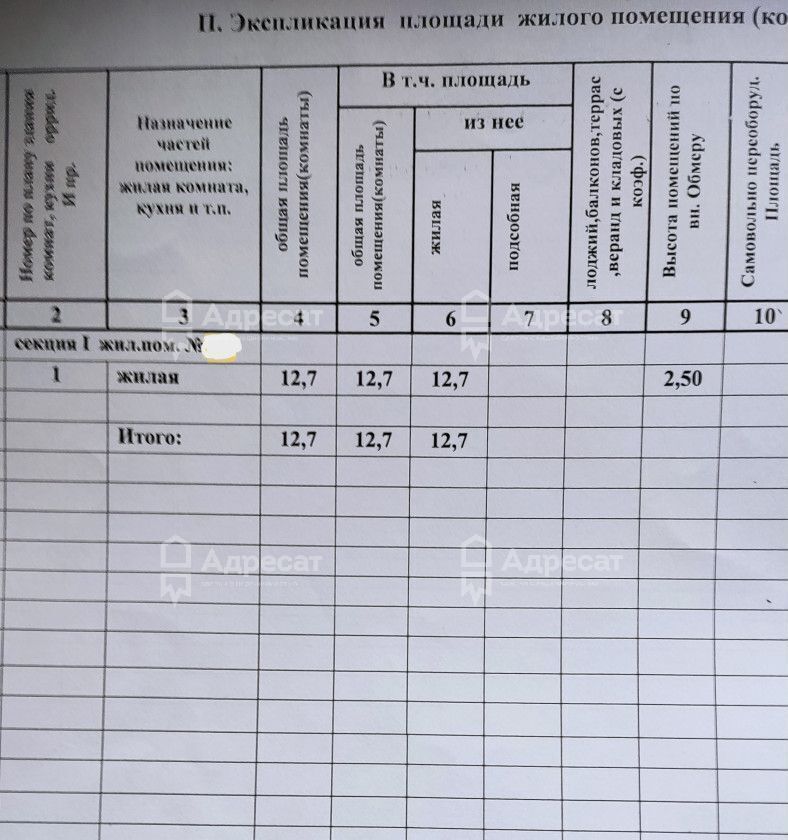 комната г Волгоград р-н Центральный ул им. Рокоссовского 60 фото 6