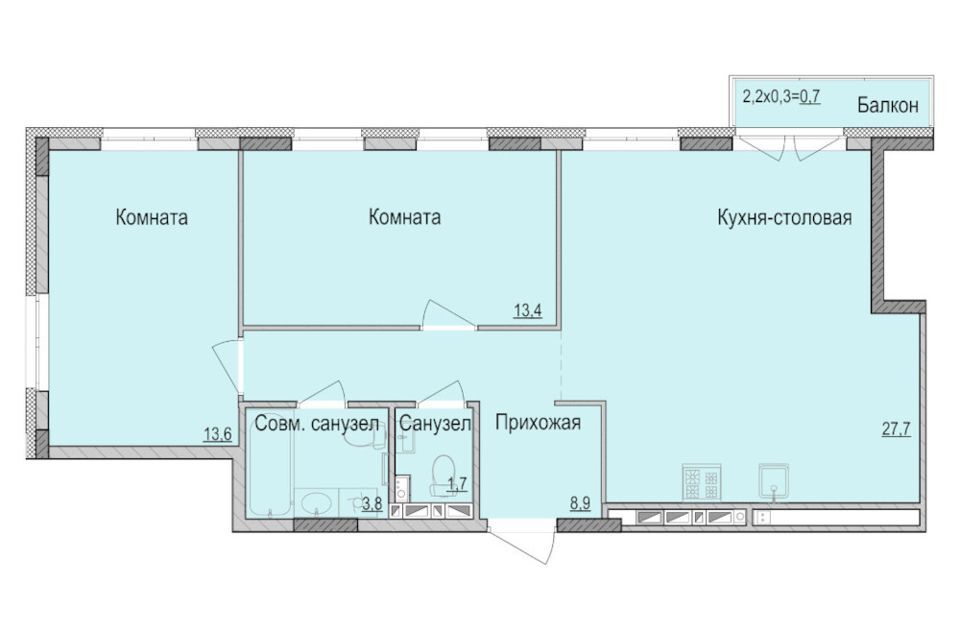 квартира г Ижевск р-н Первомайский Ракетный городской округ Ижевск, Жилой комплекс Умные кварталы А 14 фото 1