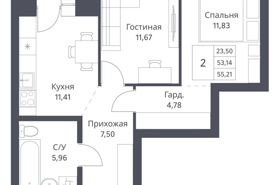 квартира г Новосибирск р-н Калининский ул Фадеева 1 Новосибирск городской округ фото 1