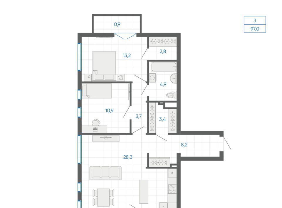 квартира г Екатеринбург Чкаловская 12-й кв-л, 6, Академический мкр фото 1