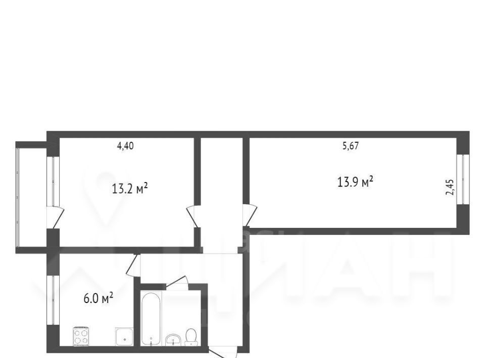 квартира г Бийск ул Социалистическая 110 фото 2