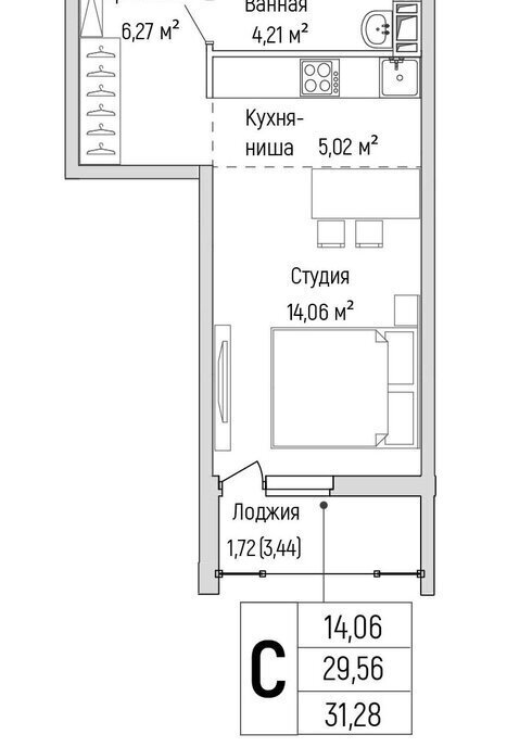 квартира г Красногорск Павшино жилой комплекс Рига Хиллс фото 1