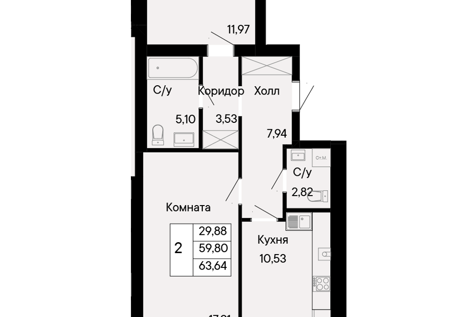 квартира г Ростов-на-Дону р-н Октябрьский пер Бориславский 47 Ростов-на-Дону городской округ фото 1