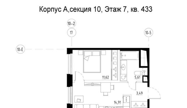 квартира метро Выборгская Выборгская сторона пр-кт Большой Сампсониевский 32уч/10 ЖК «Сампсониевский, 32» округ Сампсониевское фото